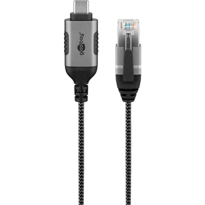 Cavo adattatore Ethernet USB-C 3.1 a RJ45 Goobay 74408 15 m Nero/Argento - immagine 1