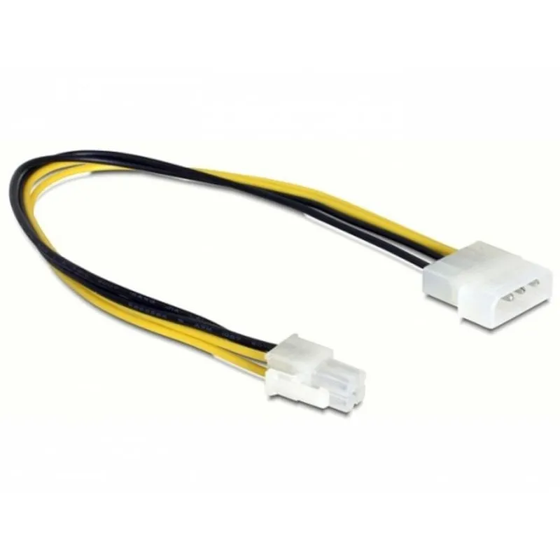 Cavo di alimentazione interno DeLOCK 0,3 m P4/Molex 4-pin Nero/Giallo - immagine 1
