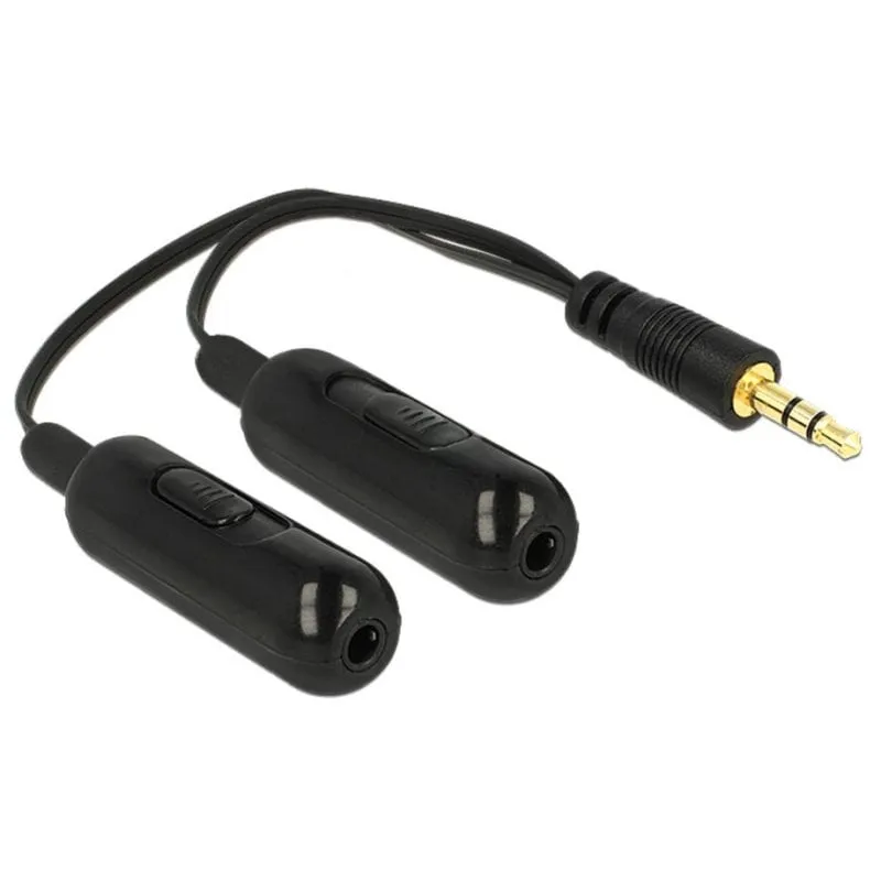Cavo audio DeLOCK 0,19 m 3,5mm maschio a 2x3,5mm femmina nero - immagine 1