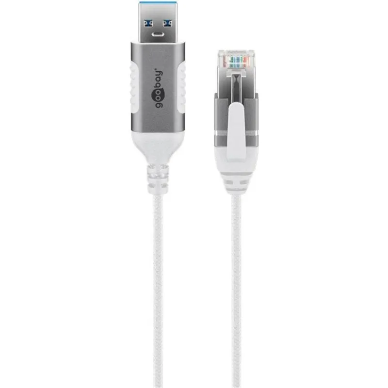Cavo adattatore Ethernet Goobay USB 3.0 a RJ45 3 m Bianco - immagine 1