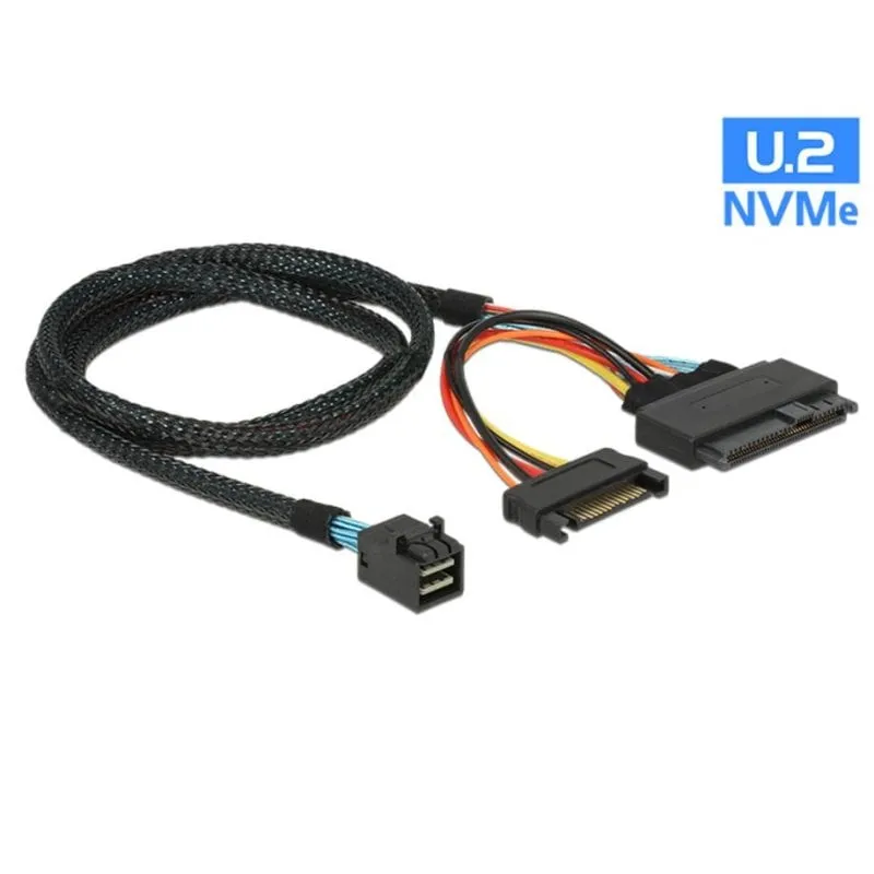 Cavo Adattatore DeLOCK SFF-8643 a U.2 SFF-8639+SATA 0,75 m Nero - immagine 1