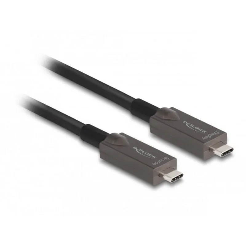 Cavo USB-C ottico attivo DeLOCK 8 m 4K video + dati + PD - immagine 1
