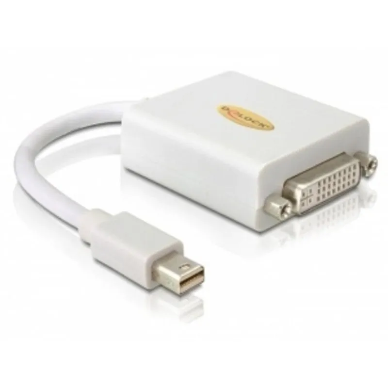 Adattatore mini DisplayPort verso DVI DeLOCK 0,18 m bianco - immagine 1