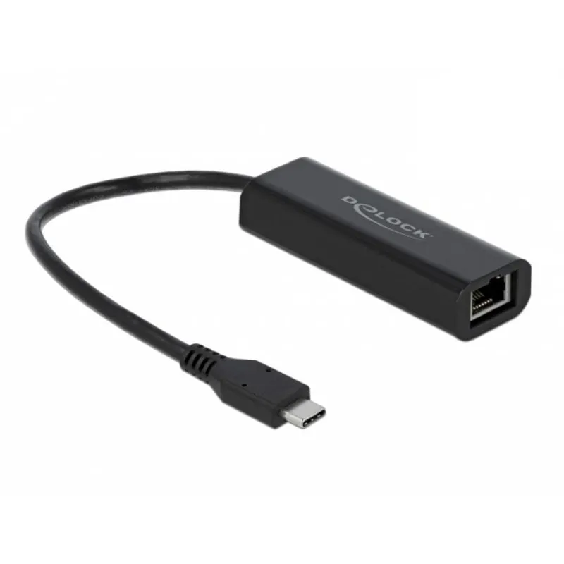 Adattatore di Rete USB-C DeLOCK 5000 Mbit/s Nero - immagine 1