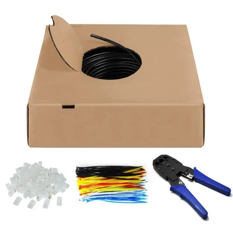 Cavo di rete Goobay 94399 305 m Cat6 U/UTP Nero per esterni - immagine 1