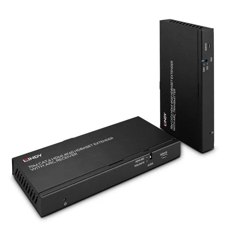 Estensore AV Lindy 38349 Trasmettitore e Ricevitore 4K60 70m Cat.6 - immagine 1