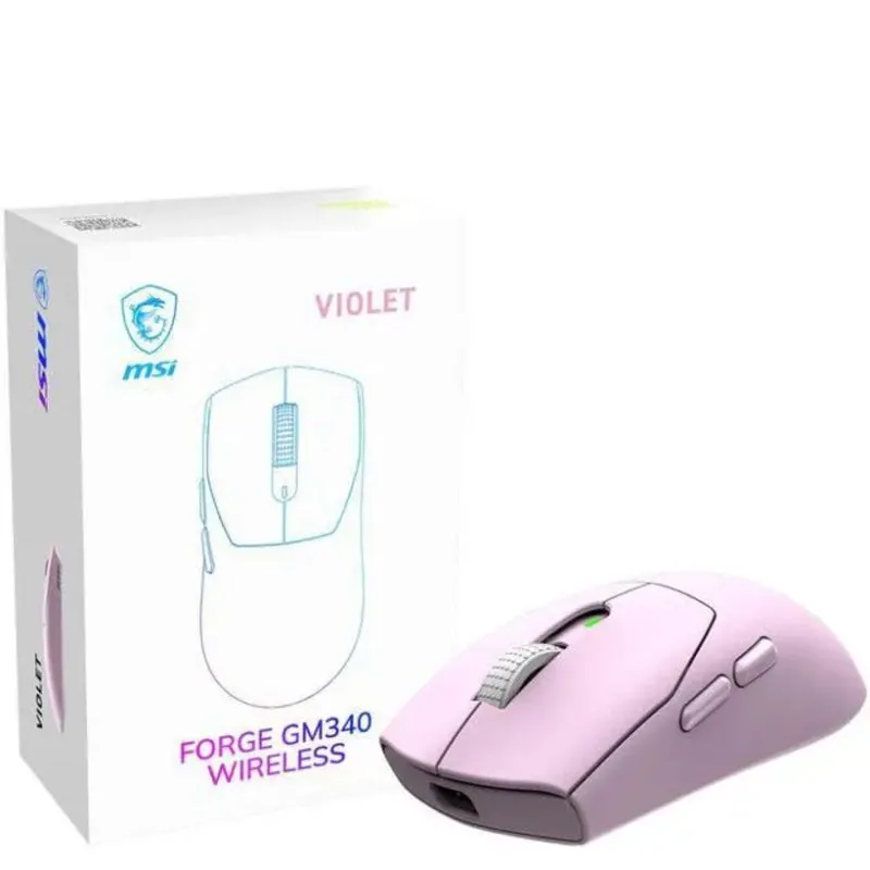 Ratón MSI Forge GM340 Wireless Ambidestro 12000 DPI Viola 6 Pulsanti - immagine 1
