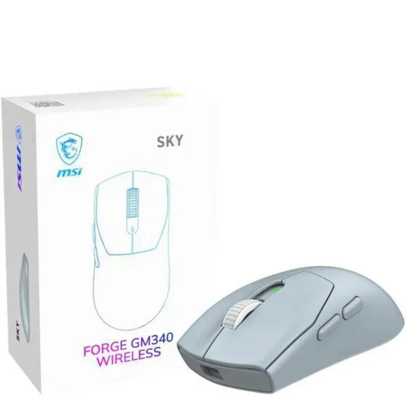 Mouse MSI Forge GM340 Wireless Ambidestro 12000 DPI Azzurro Chiaro 6 Pulsanti - immagine 1