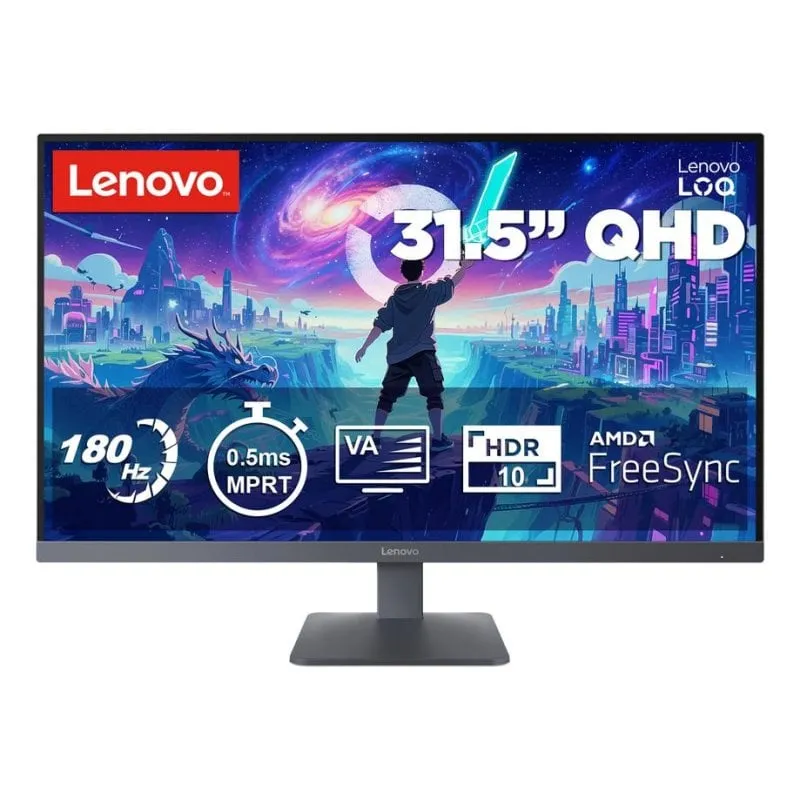 Monitor PC Lenovo LOQ 32Q-10 31,5" Wide Quad HD 180Hz VA HDR10 FreeSync 0,5ms - immagine 1