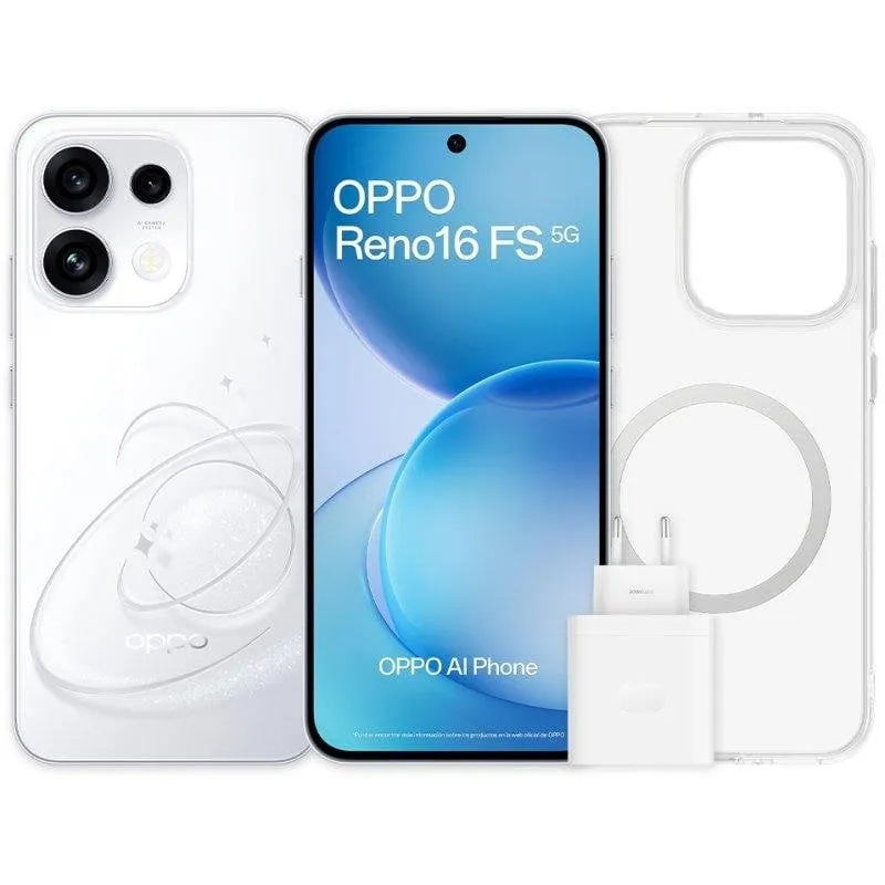OPPO Reno16 FS 5G 8GB 512GB 6.57" Bianco Include custodia e caricabatterie da 45 W - immagine 1