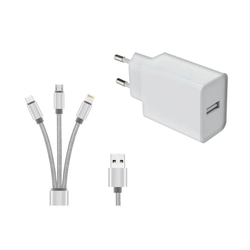 Caricatore DLH DY-AU5092W 12W USB-A 5V 2,4A 1,2 m Bianco - immagine 1