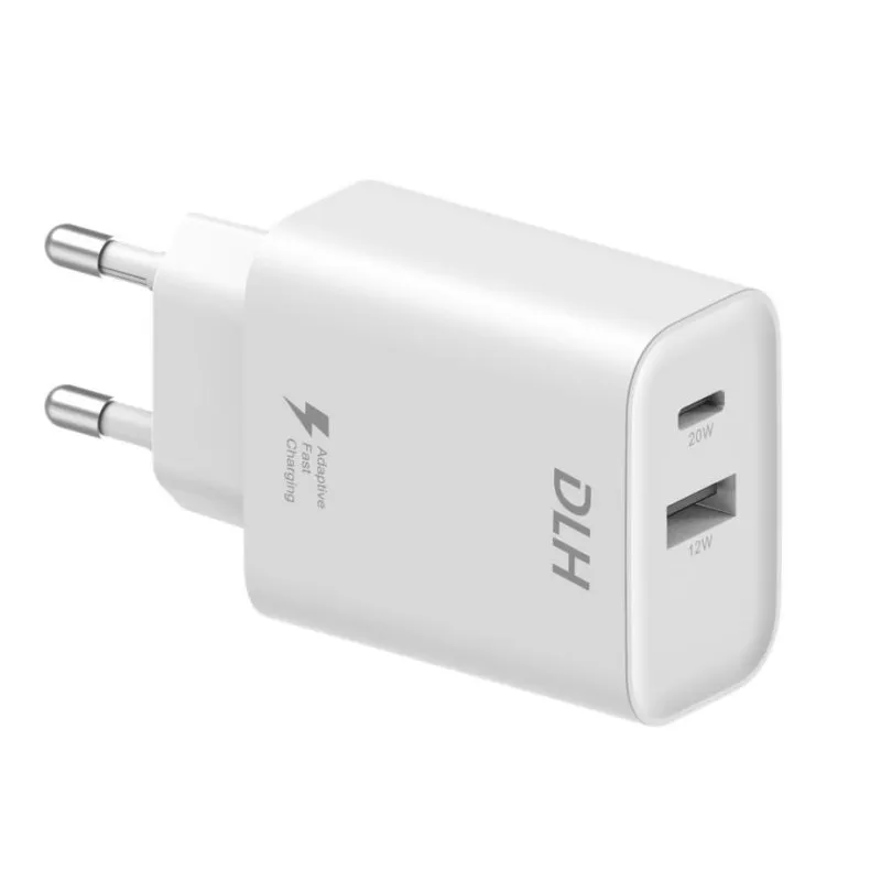 Caricatore DLH DY-AU4795W 32W USB-C 20W e USB-A 12W Rapido Bianco - immagine 1
