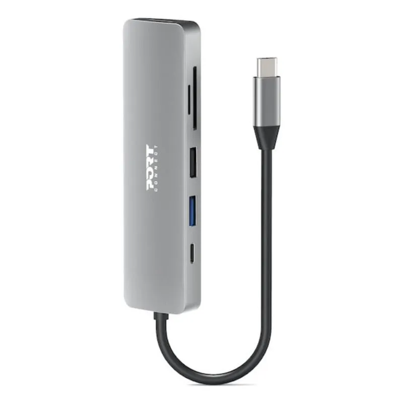Hub USB-C Port Designs 900162 4 porte HDMI 4K 60 Hz Argento - immagine 1