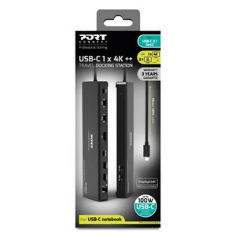 Station Dock USB-C Port Designs PORT Connect 1 x 4K 100W 9 dispositivi - immagine 1