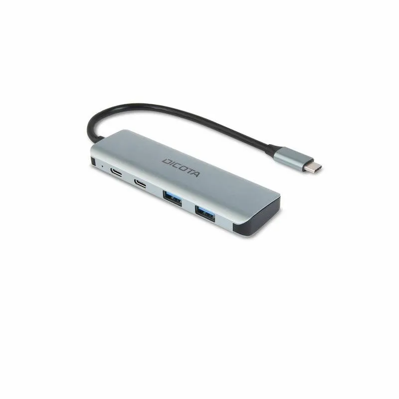 Hub Dicota 4 porte 10 Gbps USB Type-C D32061 alluminio argento - immagine 1