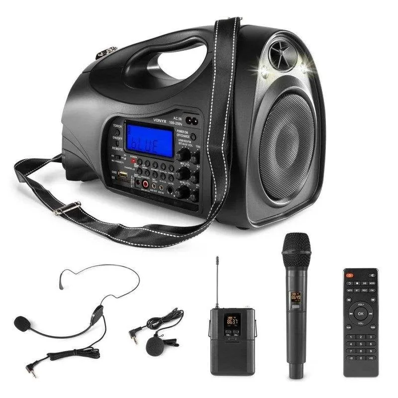 Altoparlanti Vonyx ST016 Bluetooth 130W con microfono wireless e batteria - immagine 1