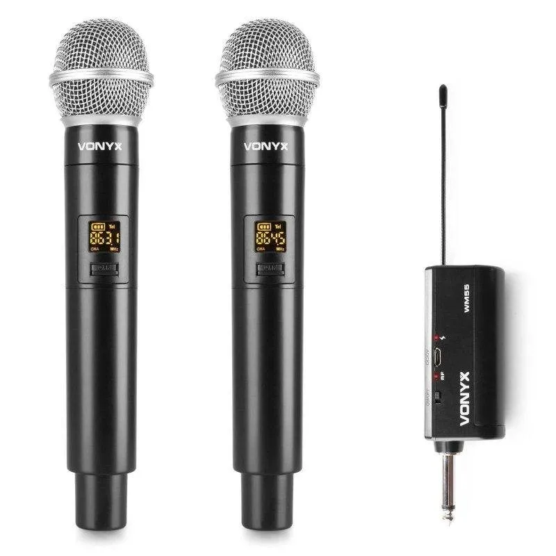 Microfono Vonyx WM552 wireless UHF doppio plug-and-play - immagine 1