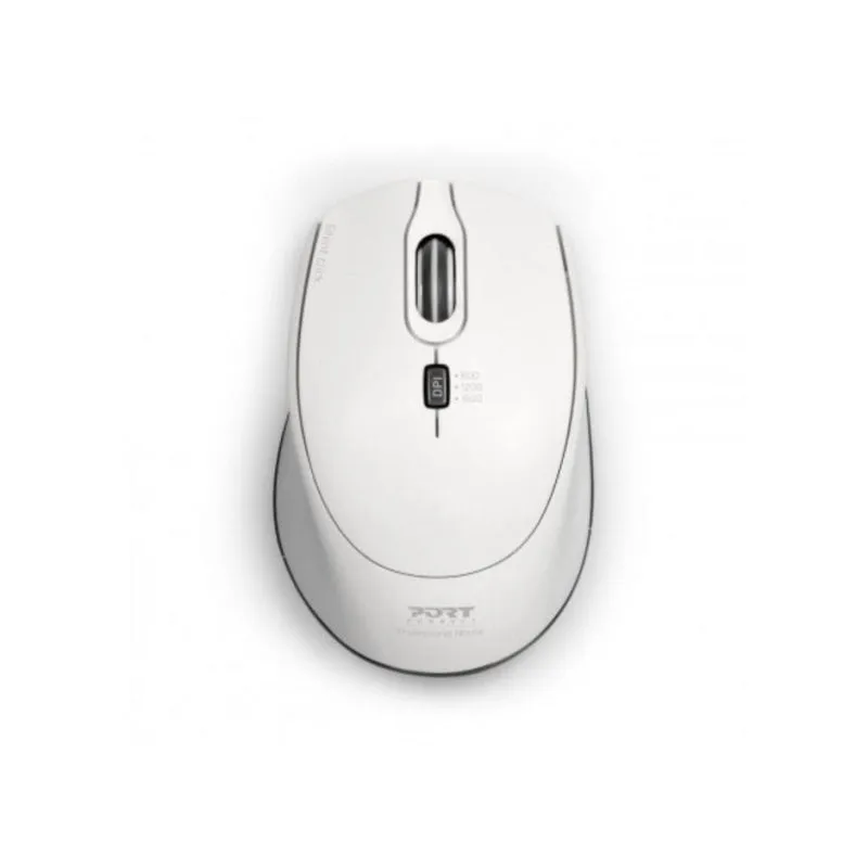 Mouse Port Designs 900714 Ambidestro RF Wireless 1600 DPI Bianco USB-C - immagine 1
