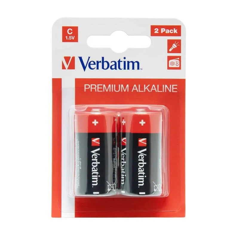 Pila alcalina C Verbatim 1,5 V 2 pezzi - immagine 1