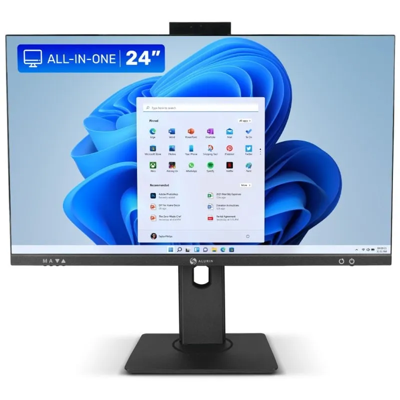 All-in-One Alurin Flow Intel Core i5-12400 16GB 500GB SSD UHD 730 24" Windows 11 Home Altezza regolabile - immagine 1