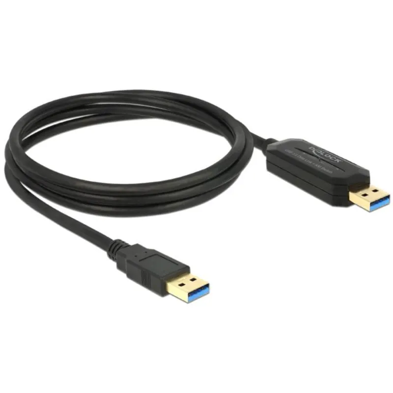 Cavo USB Delock 1,5 m USB 3.0-A a USB 3.0-A Nero - immagine 1