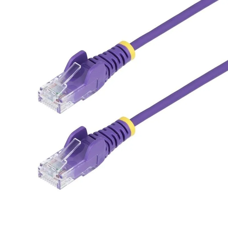 Cavo Rete Ethernet CAT6 Sottile StarTech.com Viola 1m Senza Ganci PoE 100W - immagine 1