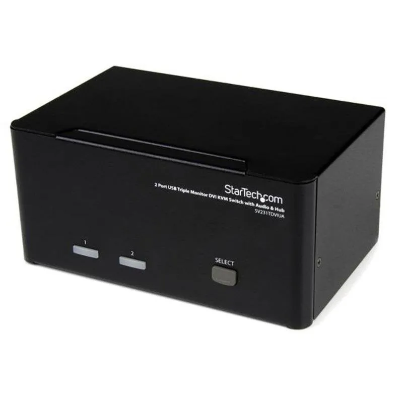 Switch KVM USB DVI Triple Monitor 2 Porte StarTech SV231TDVIUA - immagine 1