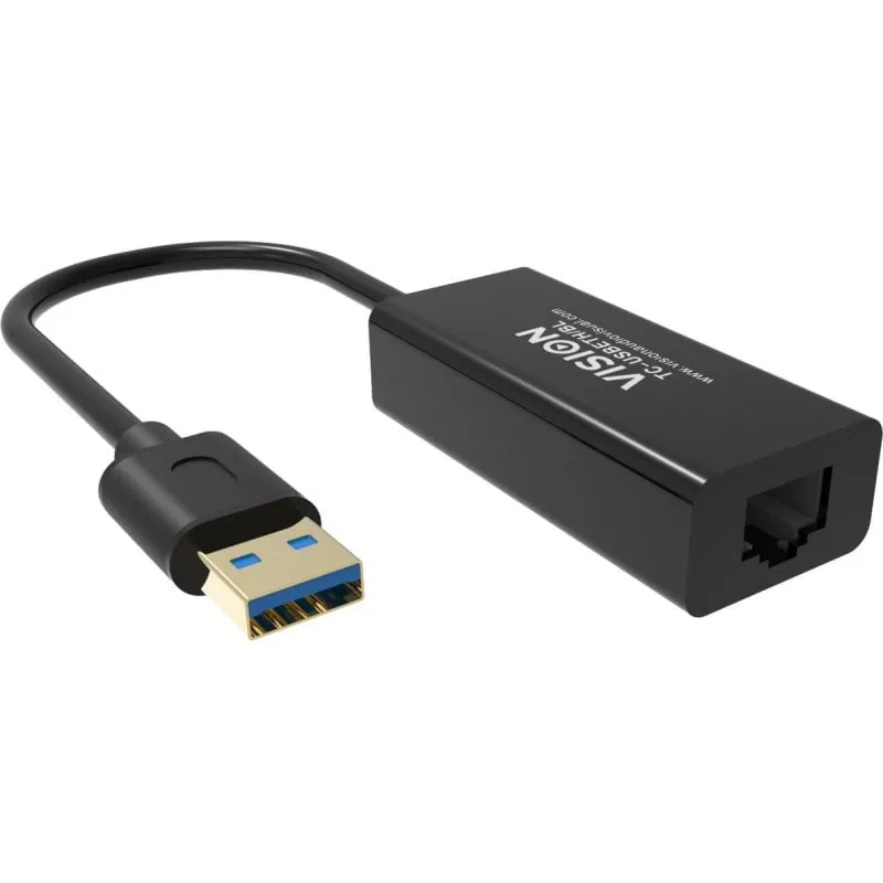 Scheda di Rete VISION TC-USBETH/BL USB Ethernet 10/100 Mbps Nero - immagine 1