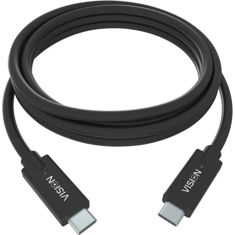Cavo USB-C a USB-C Vision TC 1MUSBC/BL 1 m USB 3.2 Gen 1 5 Gbit/s Nero - immagine 1