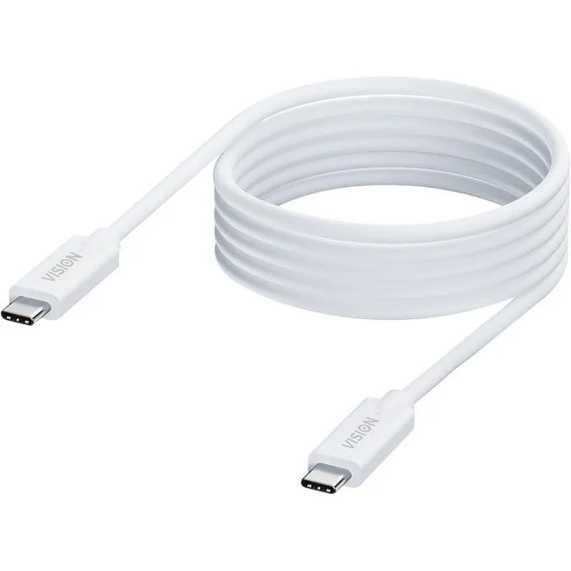 Cavo USB-C a USB-C Vision TC 2MUSBC 2 m USB 3.2 Gen 1 5 Gbit/s Bianco - immagine 1