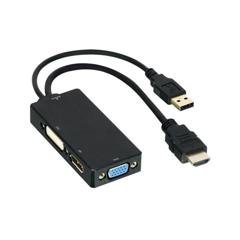 Adattatore video DLH DY-TU4790 HDMI a DVI/VGA/DisplayPort - immagine 1