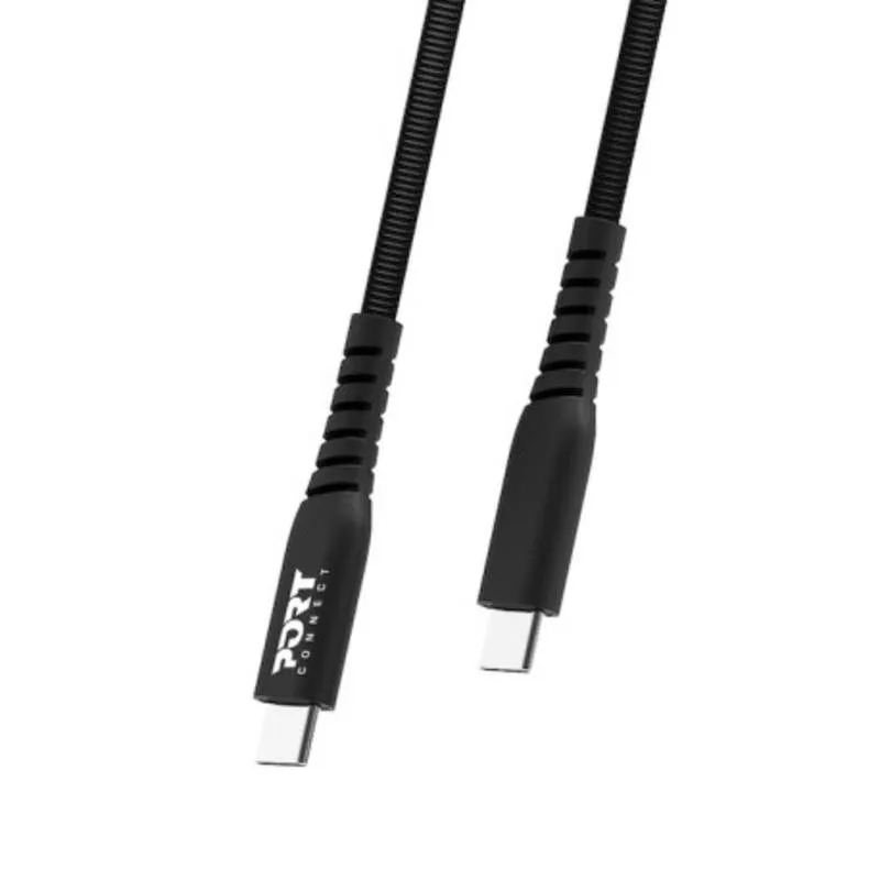 Cavo USB-C a USB-C Port Designs 2 m USB 2.0 Nero - immagine 1