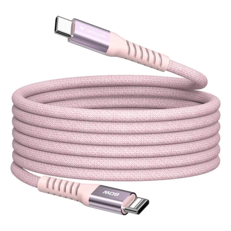 Cavo USB C a USB C Verbatim 1,2 m USB 2.0 Rosa - immagine 1