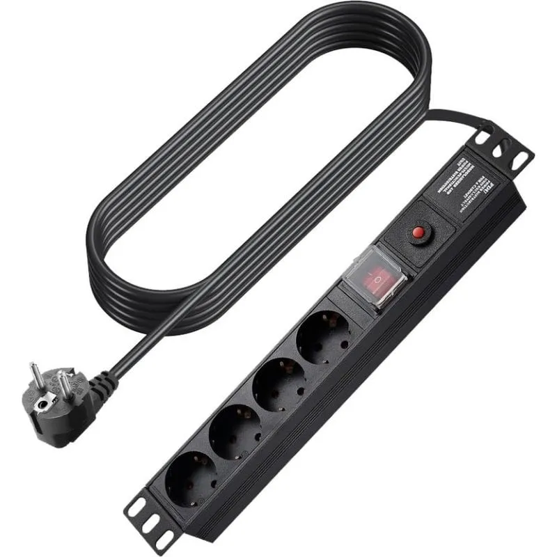 Multipresa Vision TC-PSTRP4EU 4 prese con protezione e interruttore - immagine 1