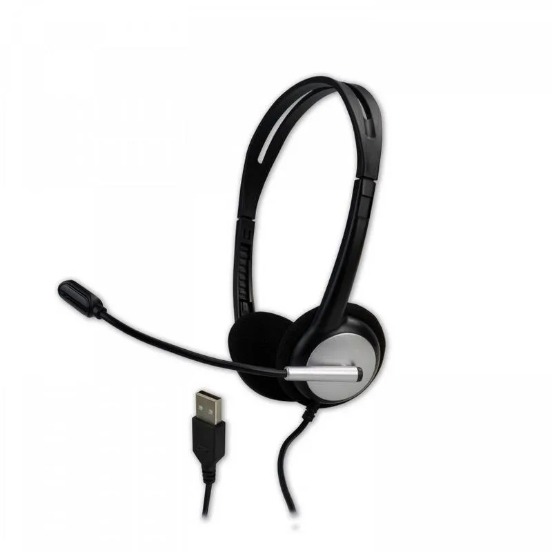 Auricolari MCL MK1A99BZCSQMUSBAB con cavo USB, cancellazione rumore, ufficio, nero - immagine 1