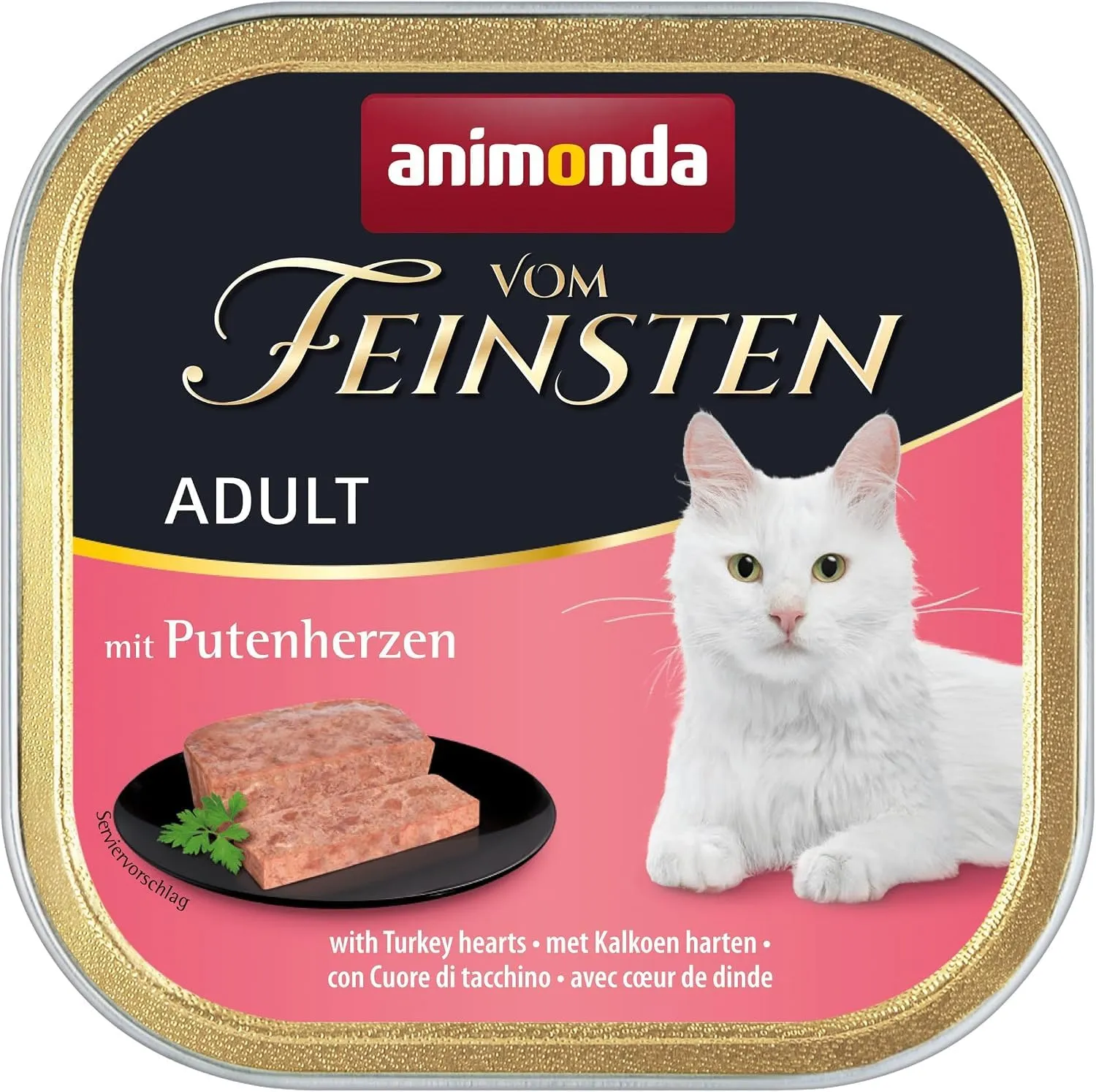 animonda Vom Feinsten Adult cibo per gatti, alimento umido per gatti adulti, con cuori di tacchino, 32 x 100 g - immagine 2