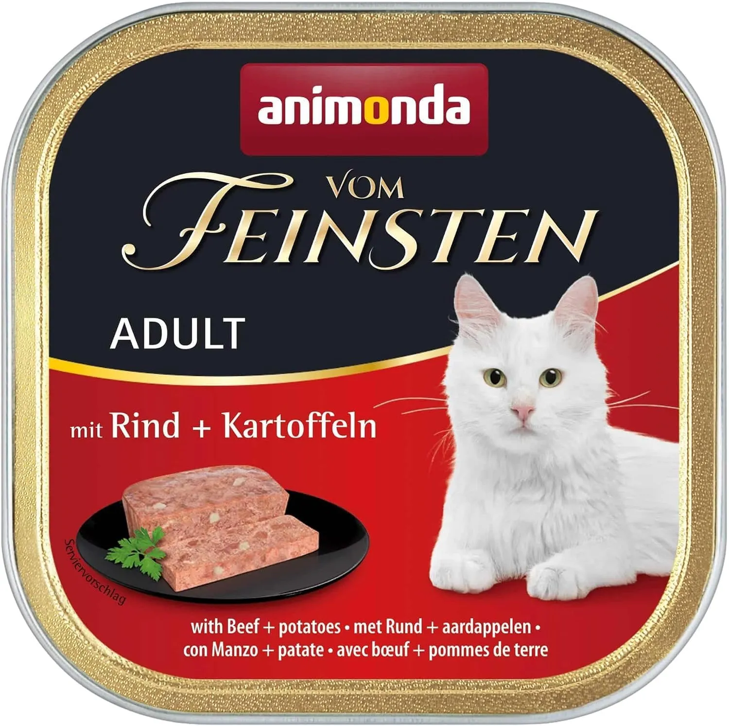 animonda Vom Feinsten Adult cibo per gatti, alimento umido per gatti adulti, con manzo + patate, 32 x 100 g - immagine 2