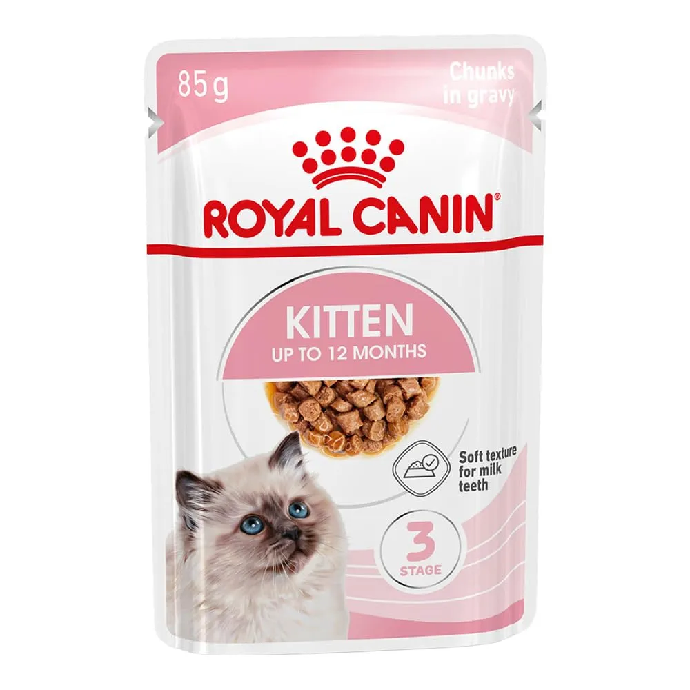 Royal Canin Kitten | 12 x 85 g | Cibo umido per gattini | Pezzetti fini in salsa | Specialmente per gattini nella seconda fase di crescita fino a 12 mesi - immagine 1