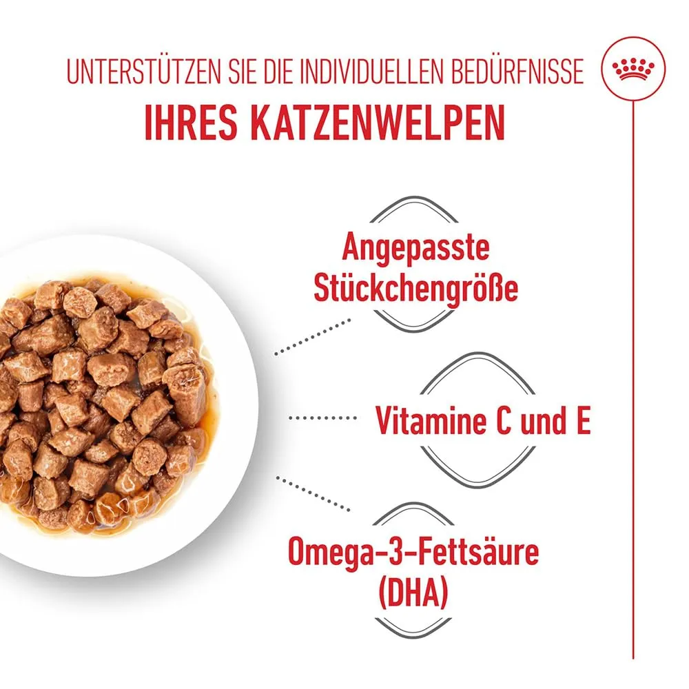 Royal Canin Kitten | 12 x 85 g | Cibo umido per gattini | Pezzetti fini in salsa | Specialmente per gattini nella seconda fase di crescita fino a 12 mesi - immagine 4