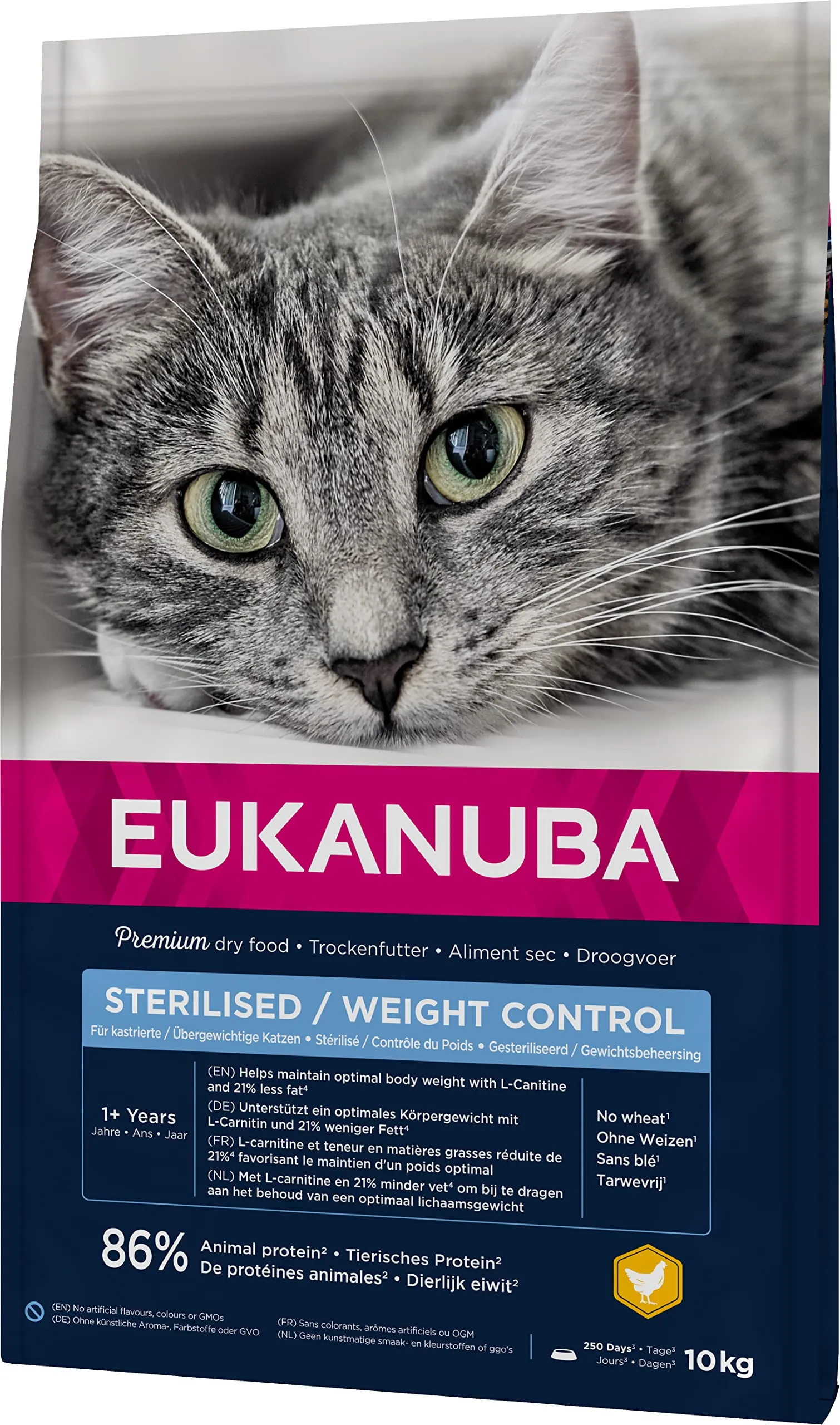 Eukanuba Sterilised/Weight Control - Crocchette per Gatti con Pollo, 10 kg - immagine 7