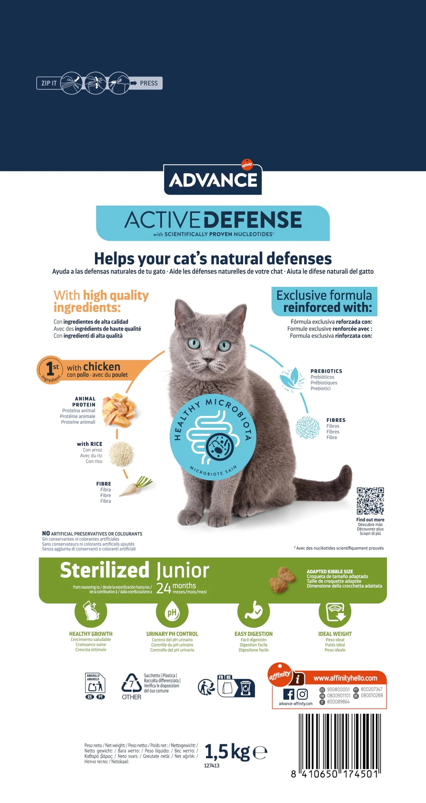 Advance Sterilized Junior - Cibo per Gatti Sterilizzati Junior con Pollo - 1.5kg - immagine 3