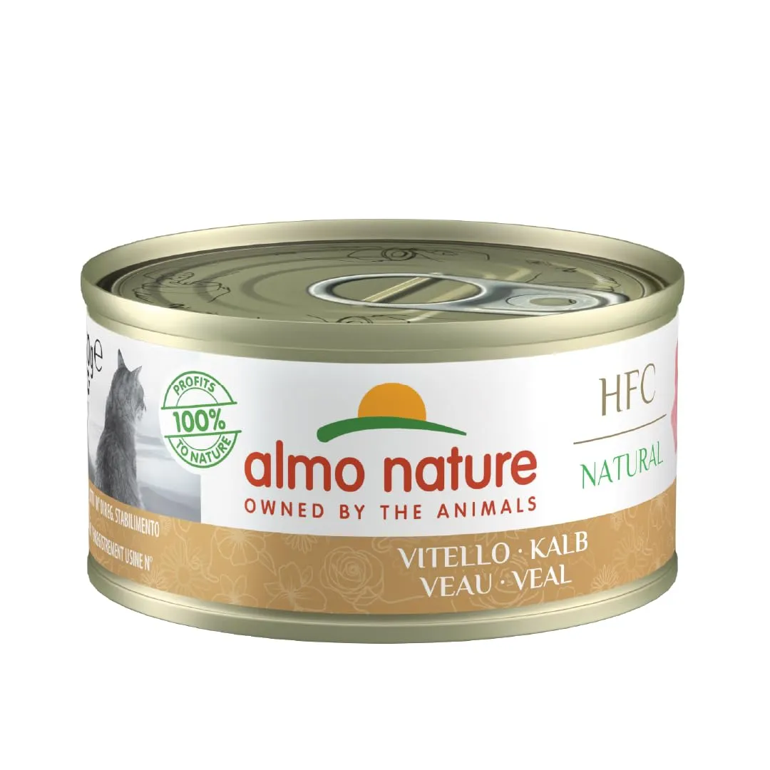 almo nature HFC Natural - Alimento Umido per Gatti Adulti. Vitello (24 lattine da 70g) - immagine 1