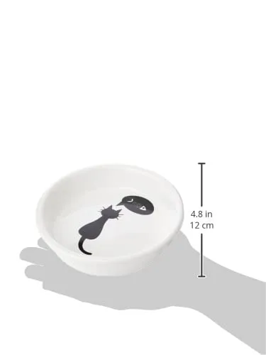 TRIXIE Ciotola in ceramica per gatti a bordo basso – Bianco, ø 13 cm - immagine 5