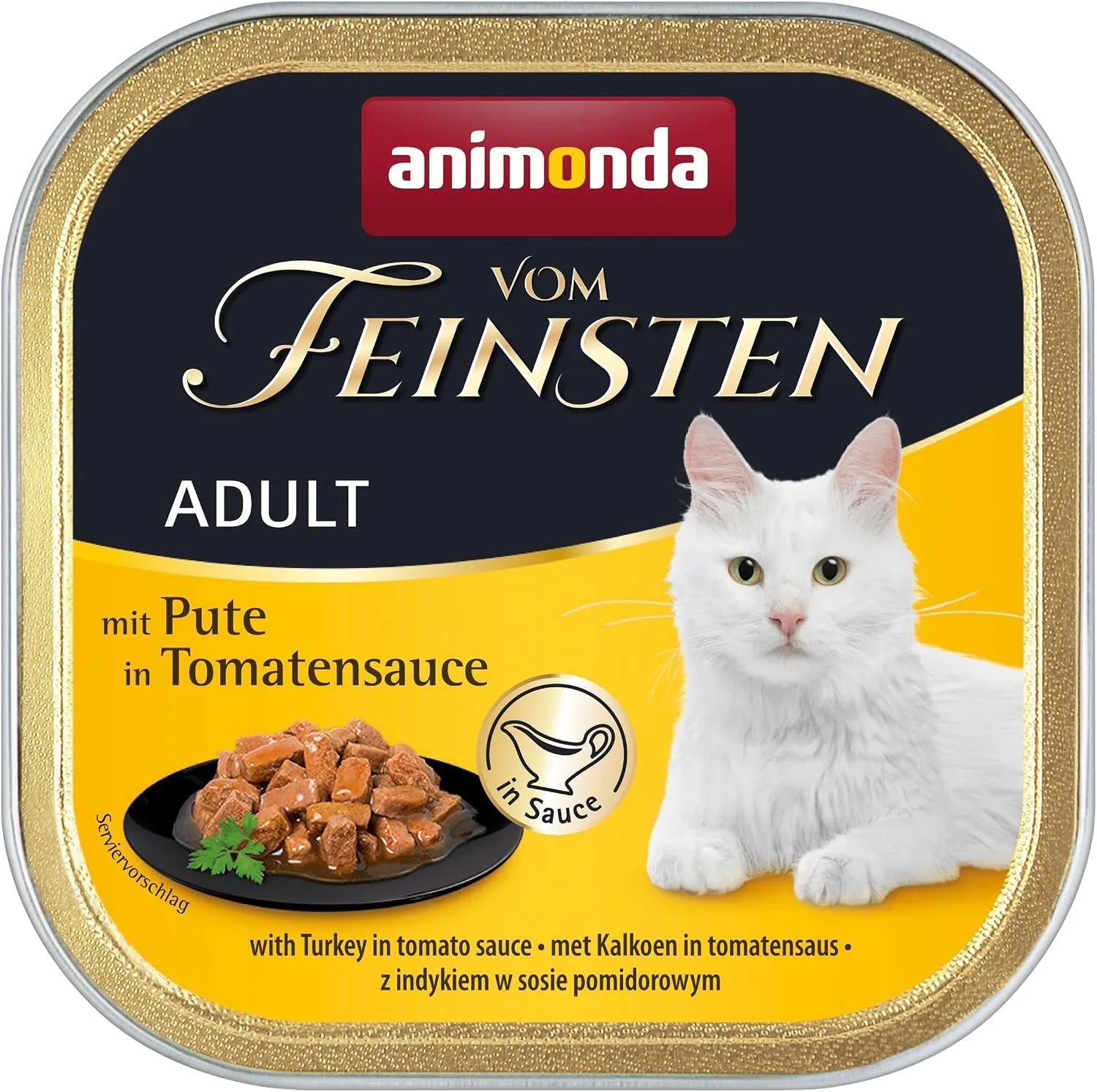 animonda Vom Feinsten Adult cibo per gatti, alimento umido per gatti adulti, con tacchino in salsa di pomodoro, 32 x 100 g - immagine 2