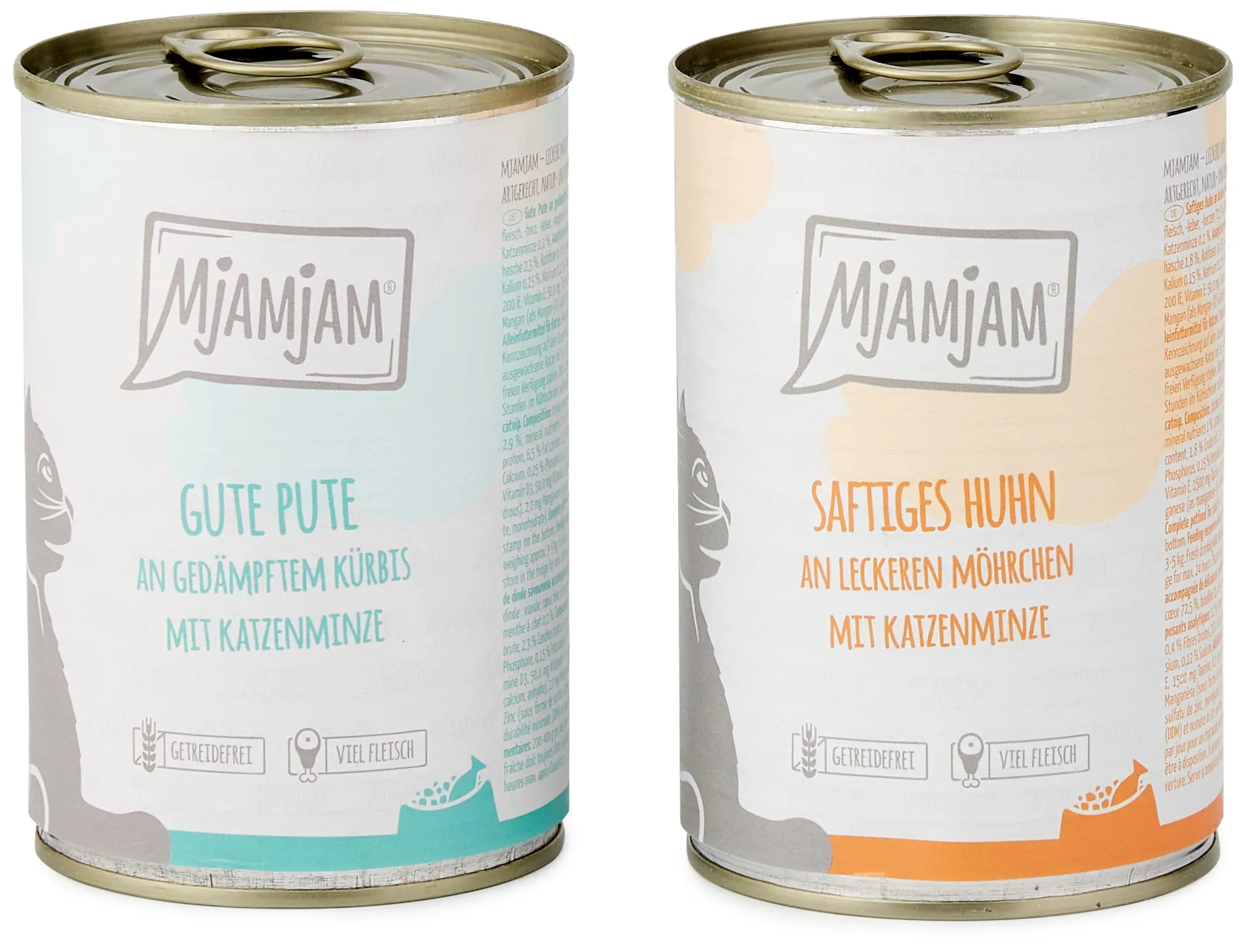 MjAMjAM - cibo umido premium per gatti - confezione mono I - con pollo e tacchino, confezione da 6 (6 x 400 g), senza cereali con carne extra - immagine 1
