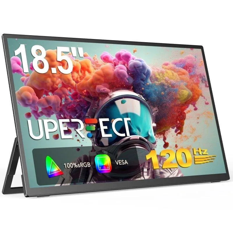 Monitor PC Uperfect 18,5" FullHD 120Hz IPS Portatile 100% sRGB VESA - immagine 1