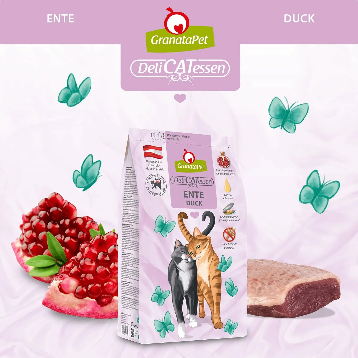 GranataPet DeliCatessen - Anatra per adulti, cibo secco per gatti, delizioso cibo per gatti, cibo completo senza cereali e senza zuccheri aggiunti, 1,8 kg - immagine 2