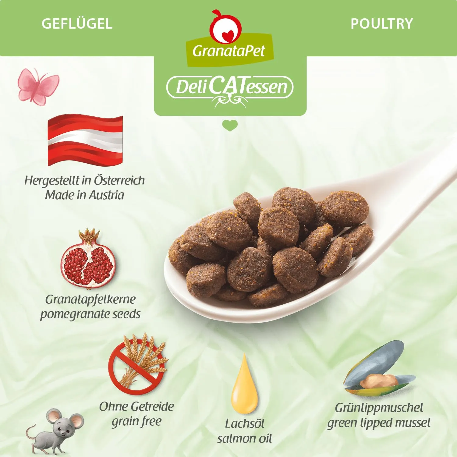 GranataPet DeliCatessen pollame Adulto, cibo secco per gatti, cibo per gatti, cibo completo senza cereali e senza zucchero, 300 g - immagine 6