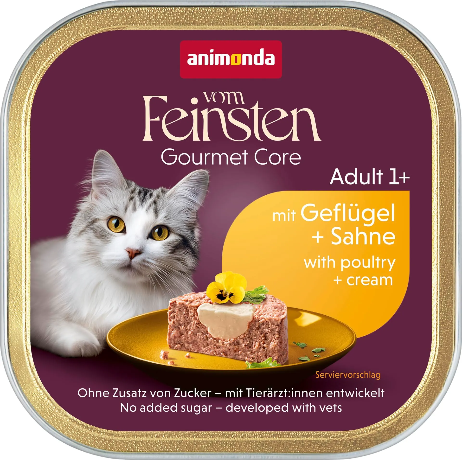 Animonda Vom Feinsten Adult + nucleo del latte, cibo umido per gatti adulti, confezione da 32 (32 x 100 kg) - immagine 1