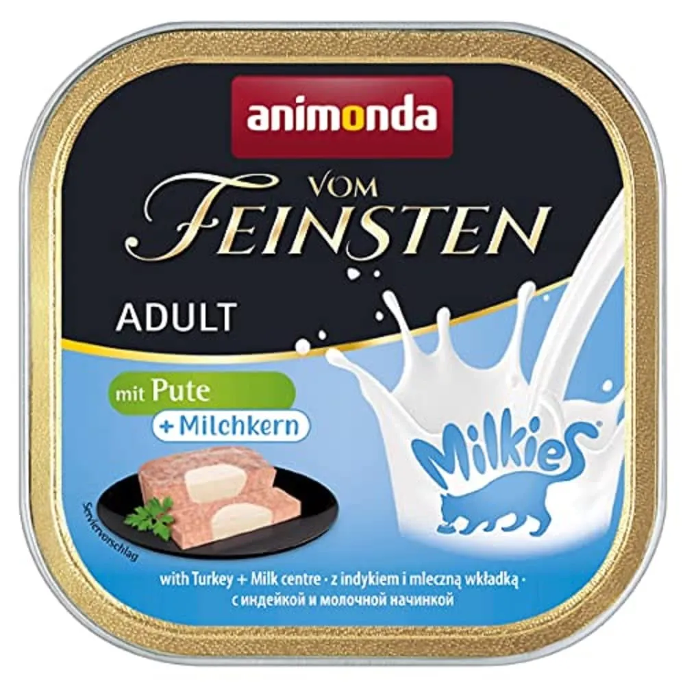 animonda, Vom Feinsten - Mangime umido per gatti adulti, con tacchino + cuore di latte, 100 g (confezione da 32 pezzi) - immagine 1